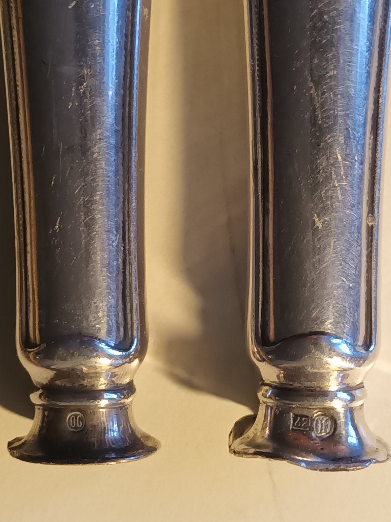 2x handvat/ greep verzilverd (90) en oud!, Ophalen of Verzenden, Zilver