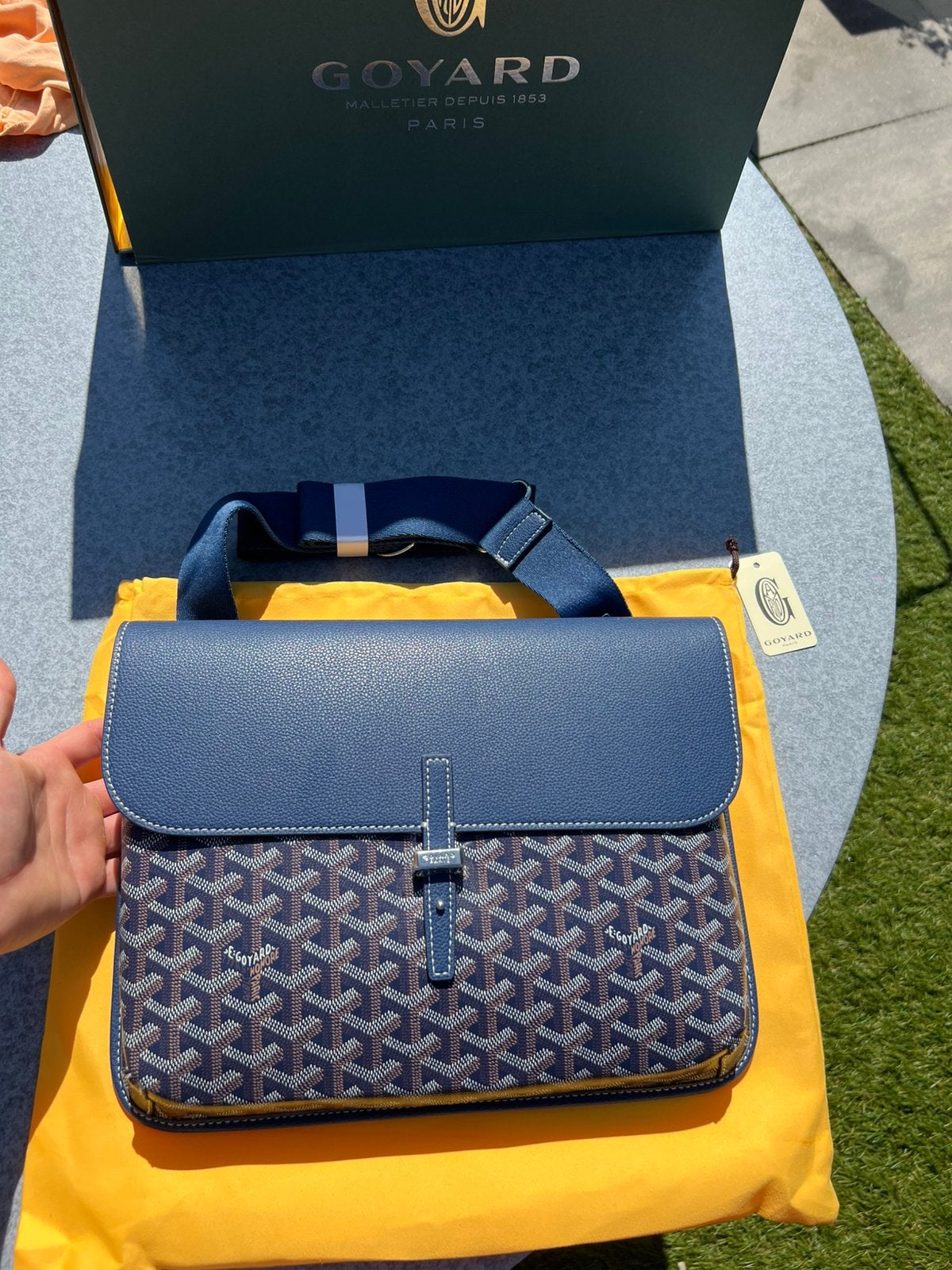 Goyard Courmier Tas, Sieraden, Tassen en Uiterlijk, Overige merken, Blauw, Ophalen of Verzenden, Zo goed als nieuw