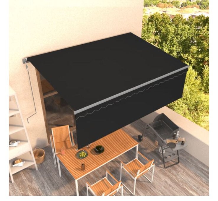Elektrische zonneluifel 4x3m met rolgordijn, 450 cm of meer, Ophalen of Verzenden, Nieuw, Elektrisch