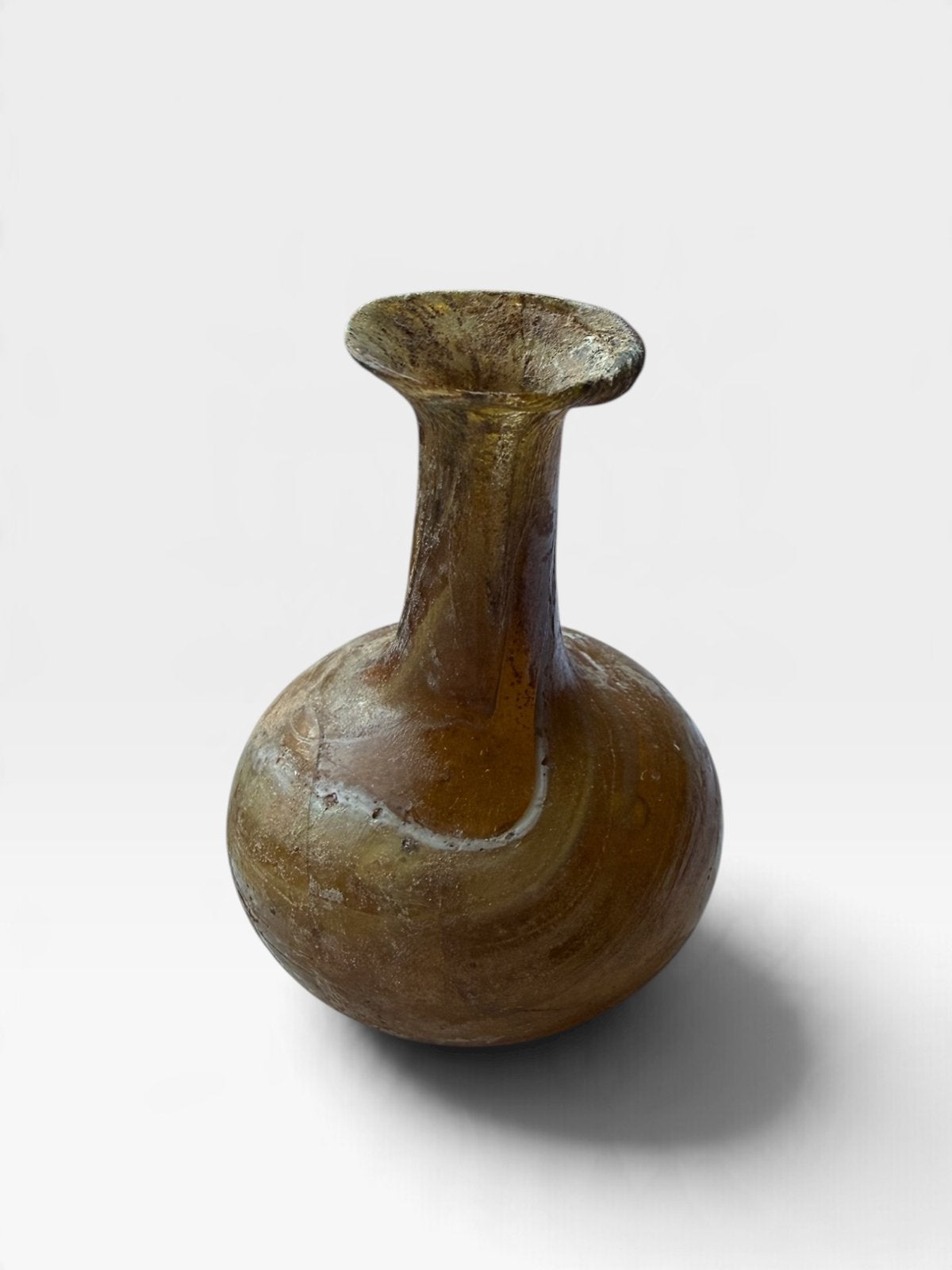 Prachtig Romeins zalfflesje van gemarmerd glas bodemvondst, Ophalen of Verzenden