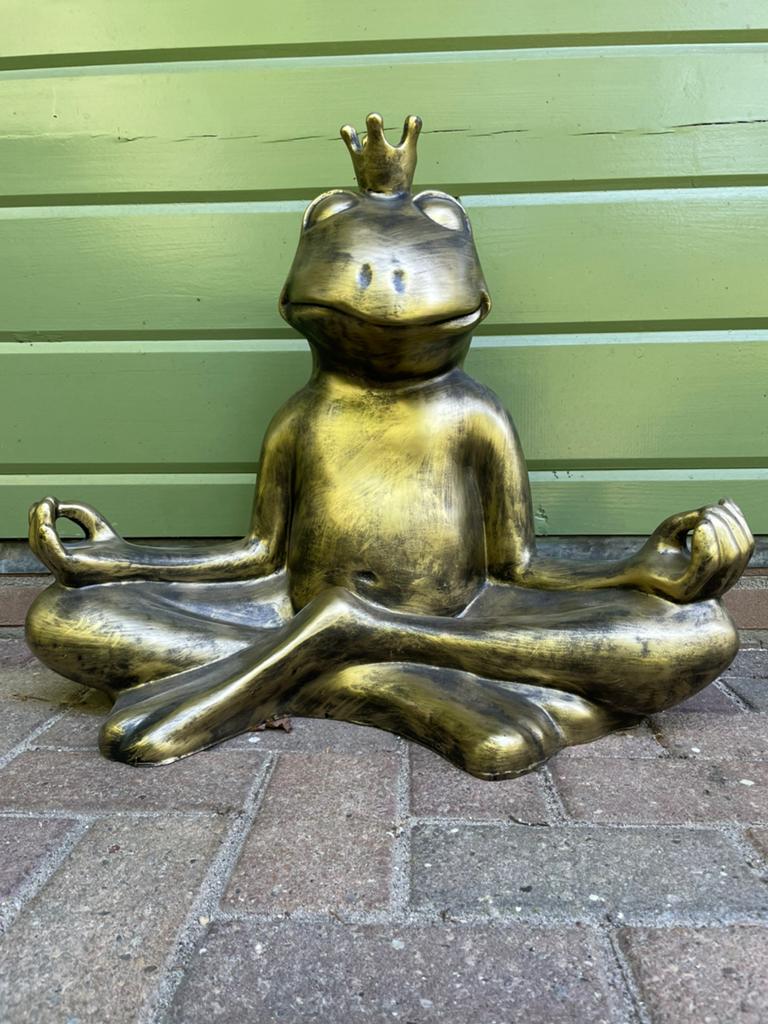 Kikker yoga antiekgoud beeld tuin zen vijver zwembad, Tuin en Terras, Tuinbeelden, Ophalen, Kunststof