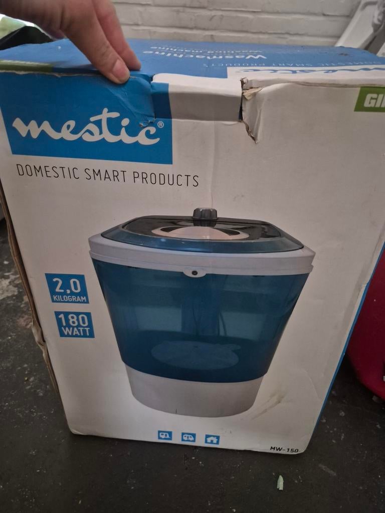 Mestic Mini Wasmachine MW-150 - Compact en Energiezuinig, Ophalen, Minder dan 1200 toeren, Minder dan 85 cm, Energieklasse A of zuiniger