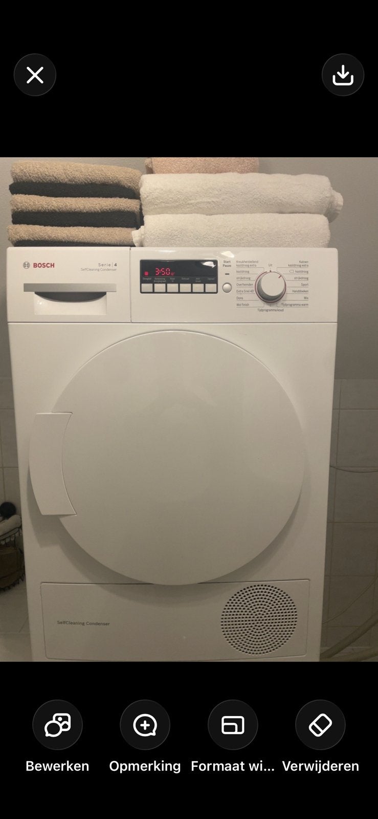 Bosch condens droger!!ook met slang mogelijk, 6 tot 8 kg, Ophalen of Verzenden, Zo goed als nieuw, 85 tot 90 cm