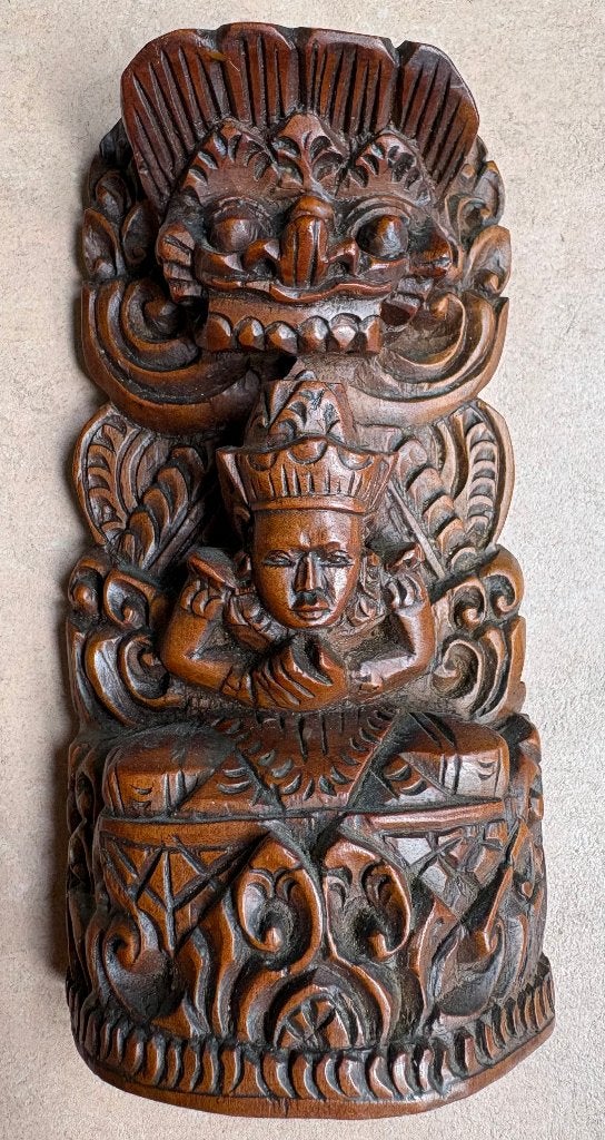 Prachtig houtsnijwerk uit Bali, Hout, 13 cm, Ophalen of Verzenden, Indonesië