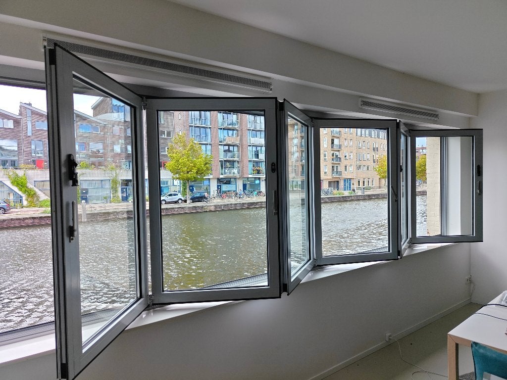 6 Solarlux Aluminium Vouwramen (490x113 cm), Ophalen, Gebruikt, Aluminium, Inclusief glas