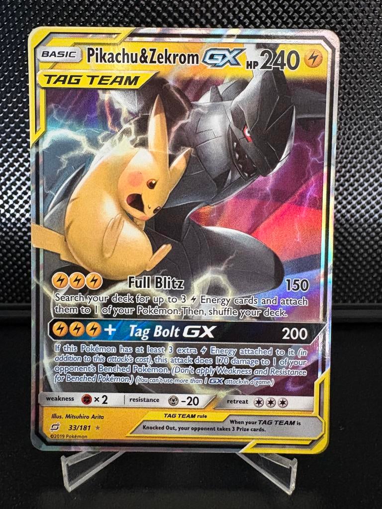 Pikachu&Zekrom GX 33/181, Ophalen of Verzenden, Losse kaart, Foil