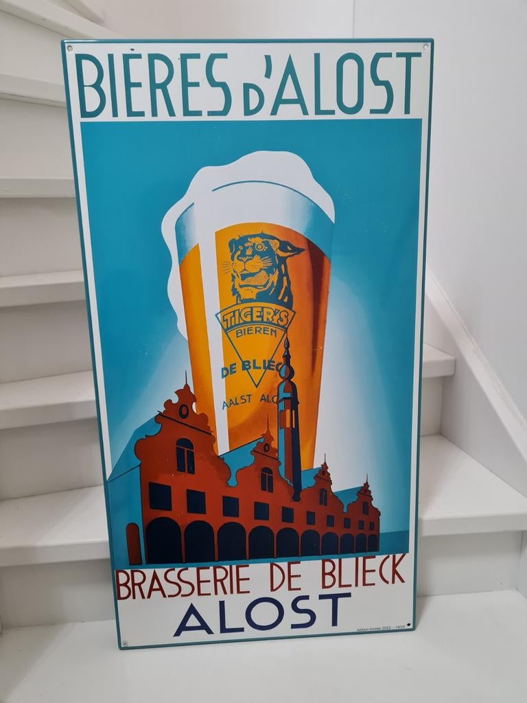 Emaille bord alost bier nieuw, Verzamelen, Ophalen of Verzenden, Nieuw, Reclamebord