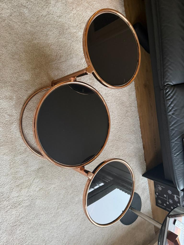 Draaibare retro Glazen Salontafel - Milo Baughman Stijl, Ophalen, Zo goed als nieuw, Overige merken