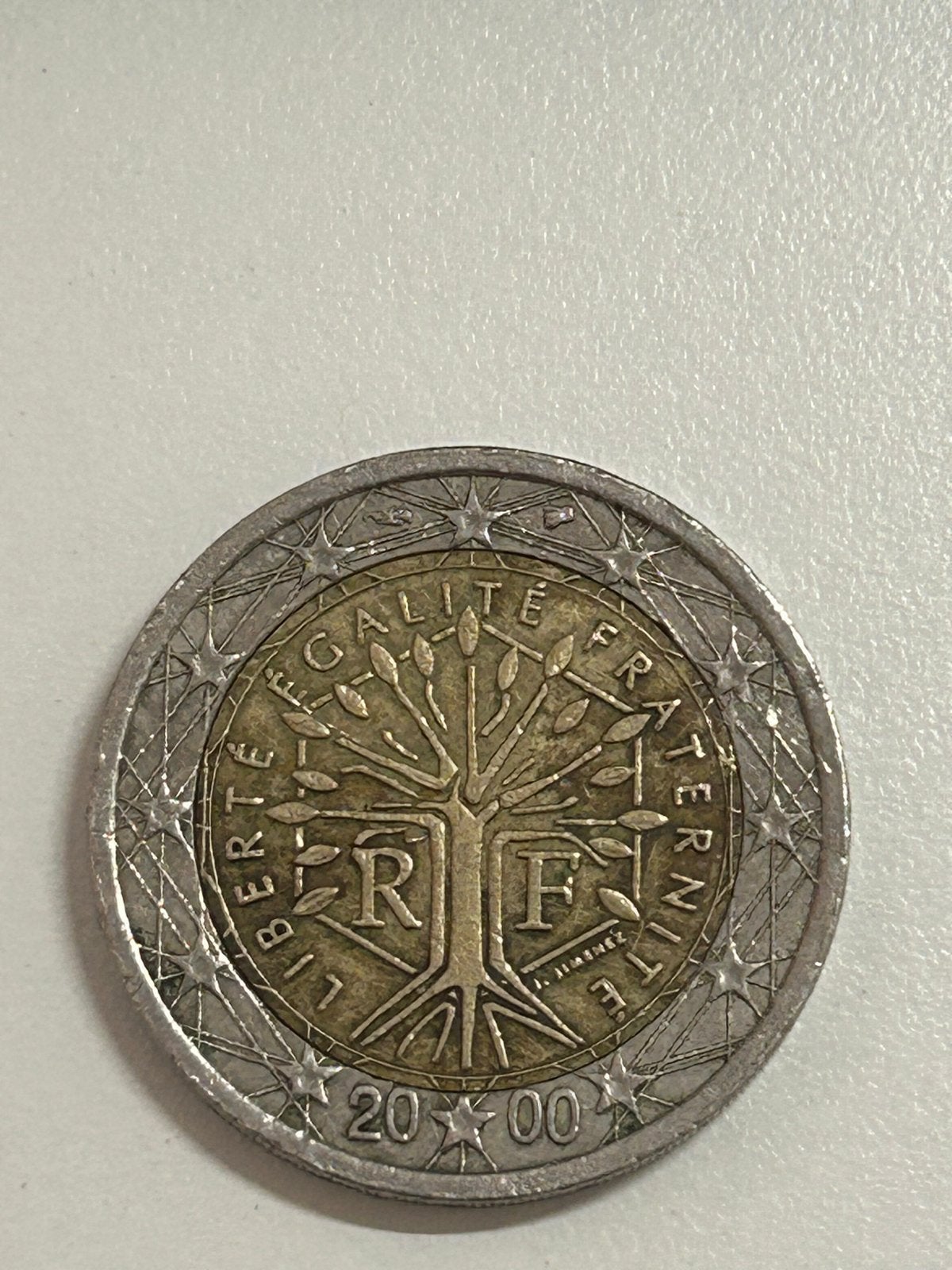 Zeldzame Franse 2 Euro munt 2000 - Levensboom, Ophalen of Verzenden, Frankrijk, Los biljet