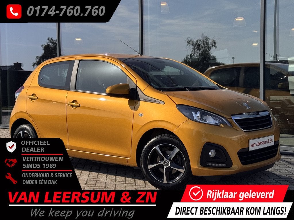Peugeot 108 1.0 e-VTi Active | Airco | Nugget Yellow, Auto's, Voorwielaandrijving, Stof, Gebruikt, 4 stoelen