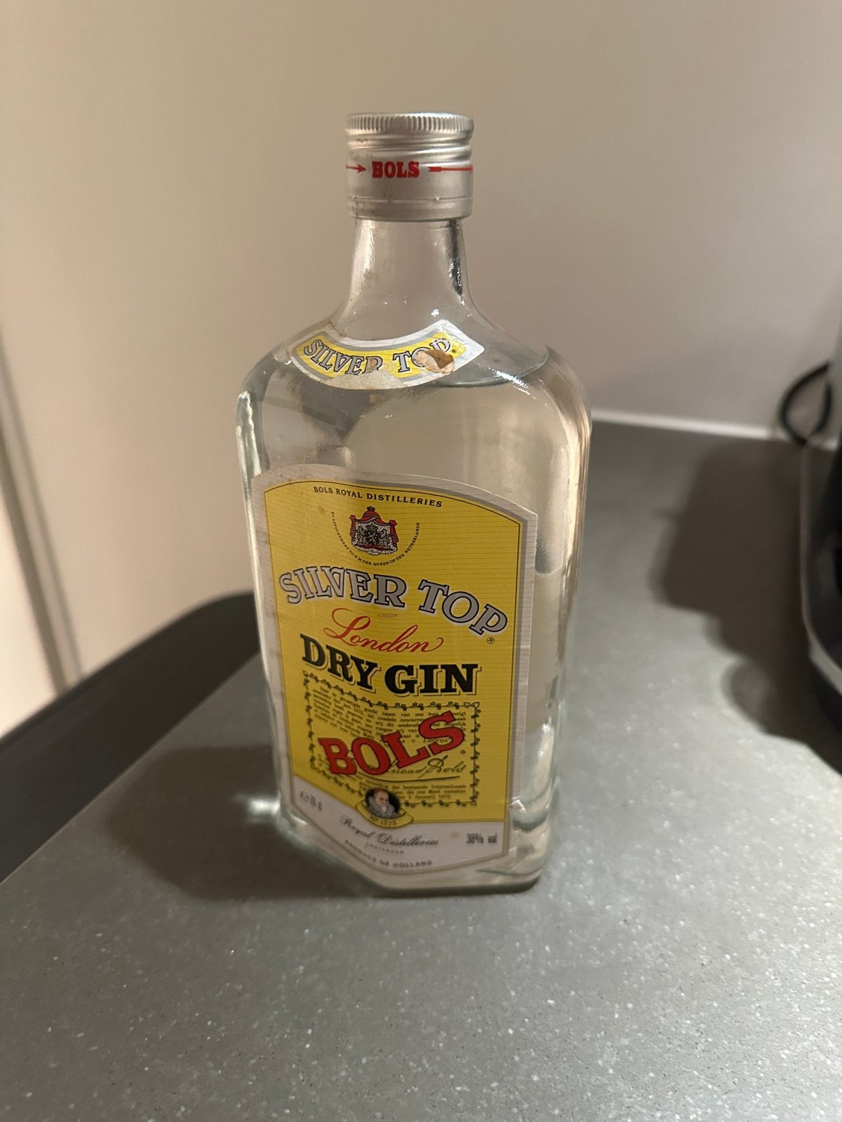 Vintage Bols Silver Top Dry Gin fles uit de jaren '70, Ophalen of Verzenden, Nieuw