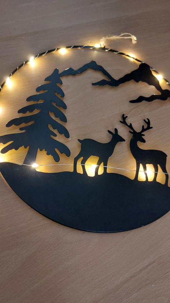 Te koop wanddecoratie verlichting (hert), Ophalen of Verzenden, Metaal