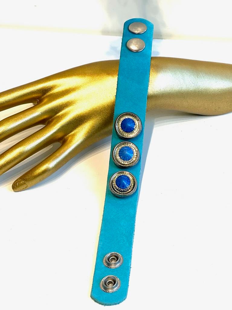 Quiges leren armband met drukkers Bohemian, Ophalen of Verzenden, Nieuw, Leer