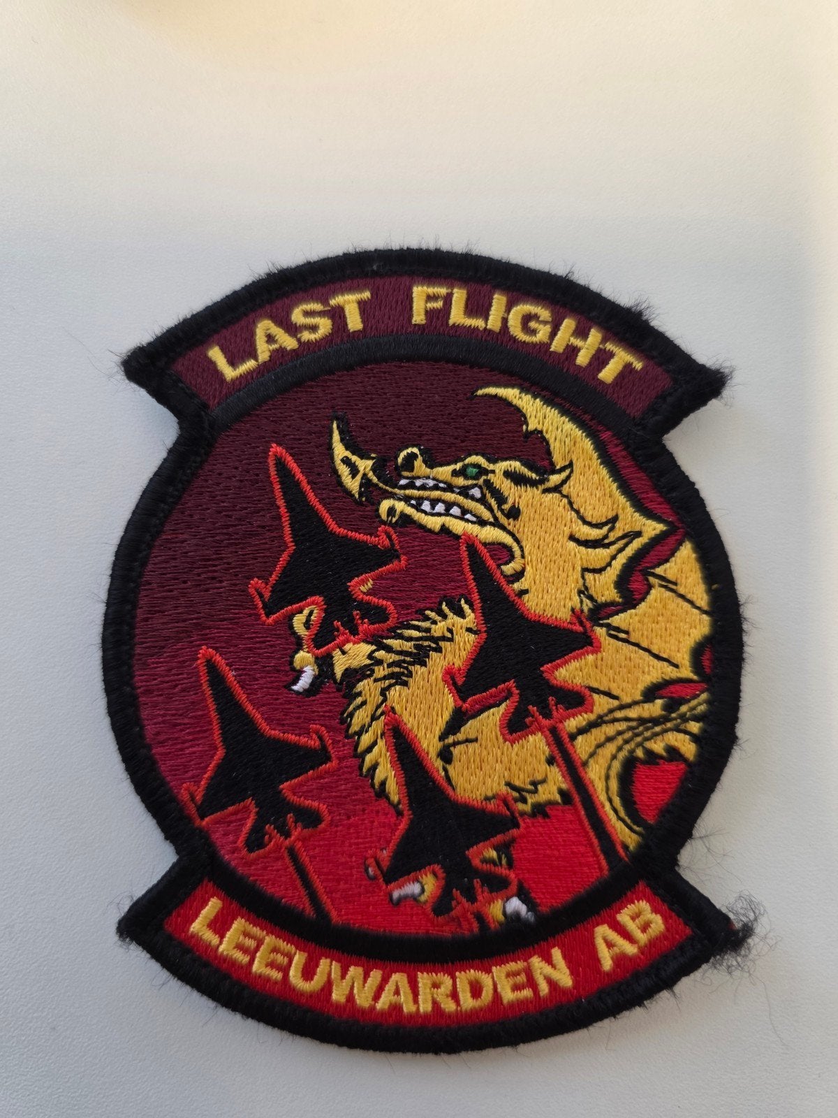 Patch 'Last Flight Leeuwarden Air Base' F-16, Ophalen of Verzenden, Zo goed als nieuw, Overige typen
