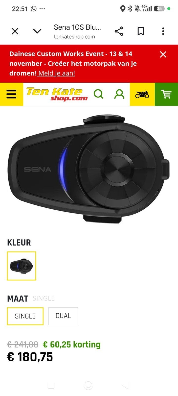 Nieuwe Sena 10S Bluetooth Communicatieset, Ophalen of Verzenden, Nieuw