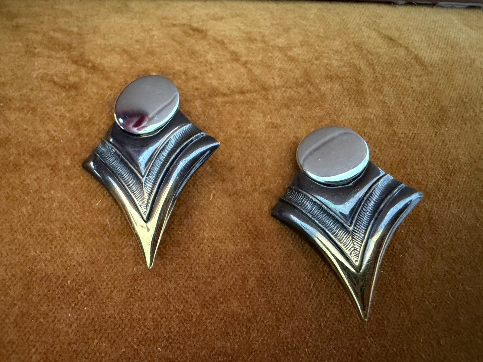 Unieke vintage artdeco clips oorbellen 4 cm, Ophalen of Verzenden, Zo goed als nieuw, Overige materialen
