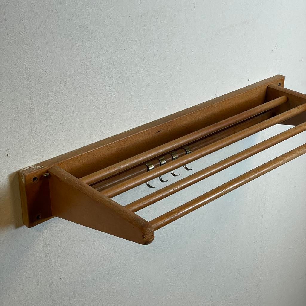 Bruynzeel Piet Zwart vintage pannenrek kapstok mid century, Huis en Inrichting, Ophalen, Zwart, 50 tot 100 cm, Zo goed als nieuw
