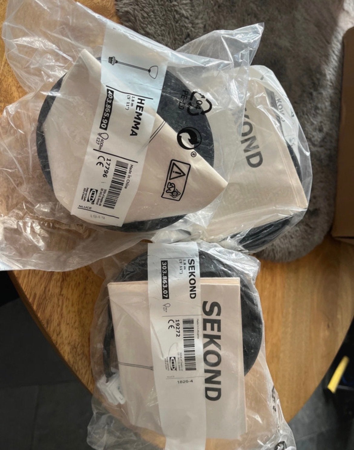 3x IKEA Hemma/Sekond Pendel zwart, nieuw, Ophalen of Verzenden, Nieuw, Kunststof, E27 (groot)