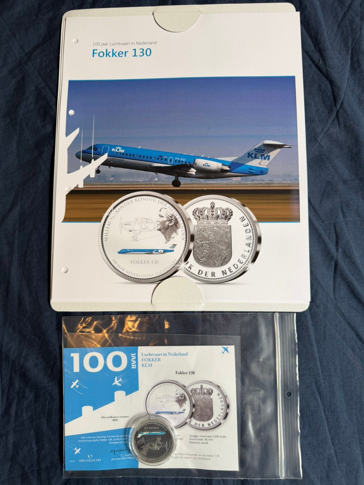100 jaar luchtvaart munt 11 Fokker 130, Ophalen of Verzenden, Nieuw