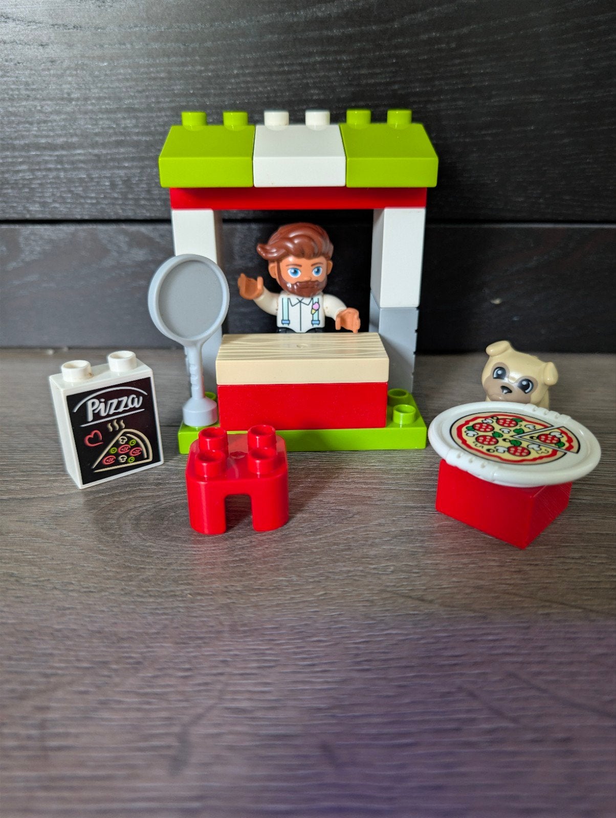 LEGO Duplo Pizzakraam (10927), Kinderen en Baby's, Ophalen of Verzenden, Zo goed als nieuw, Complete set, Duplo