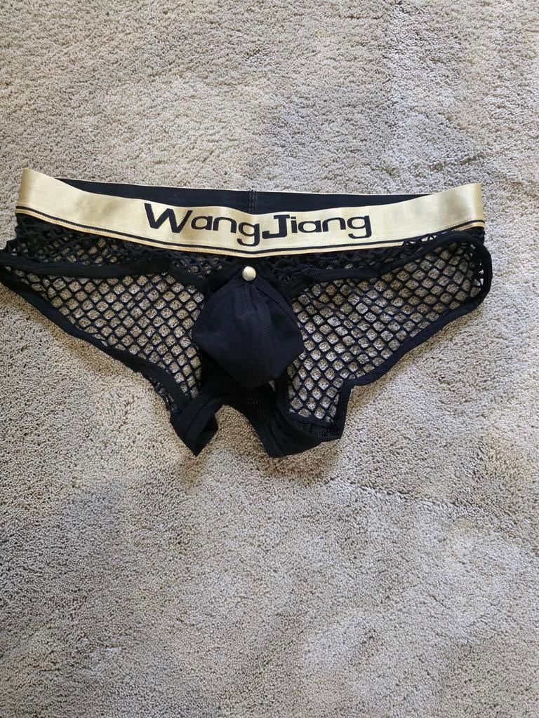 WangJiang Heren Slip - Zwart Visnet Design - Maat L, Kleding | Heren, Ondergoed, Ophalen of Verzenden, Zwart, WangJiang, Slip