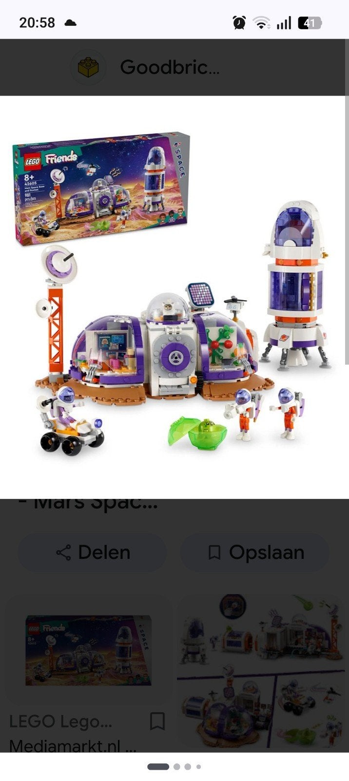 lego friends mars space 42605, Lego, Friends, Ophalen of Verzenden, Zo goed als nieuw