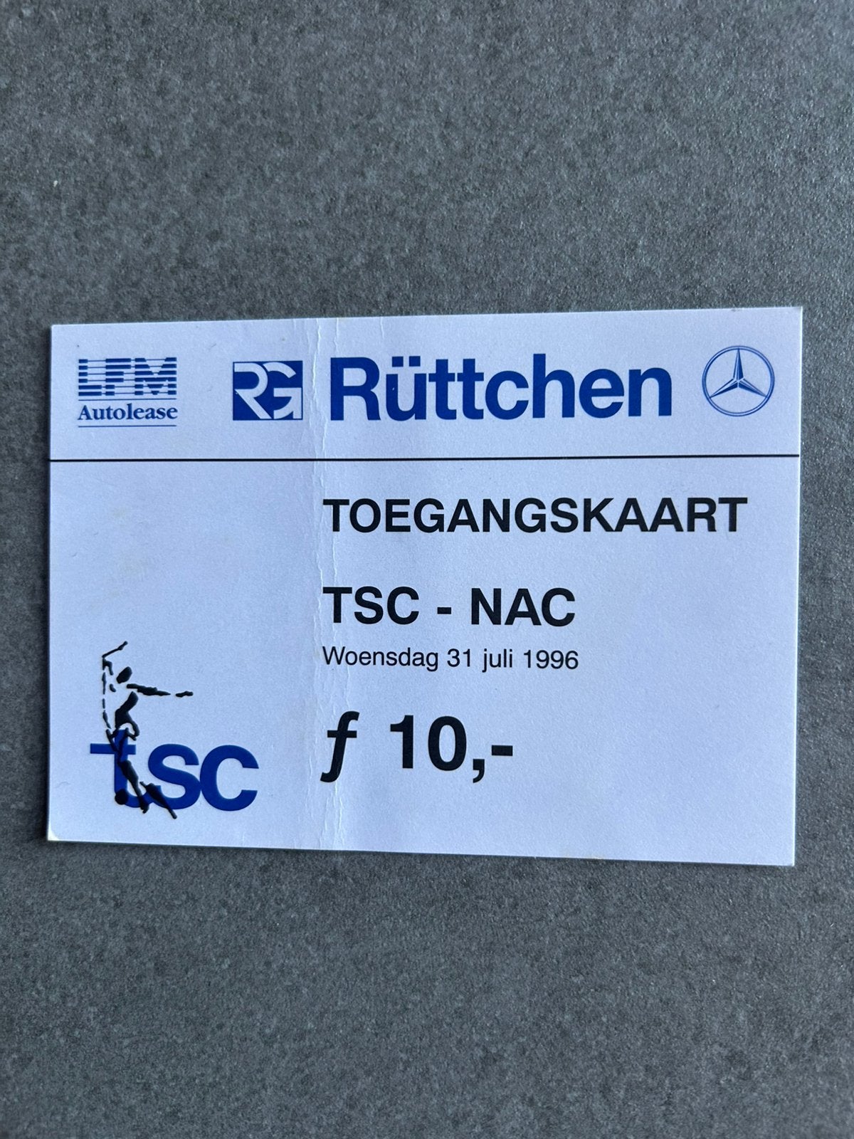 TSC - NAC ticket, Verzamelen, Sportartikelen en Voetbal, Ophalen of Verzenden, NAC Breda, Overige typen