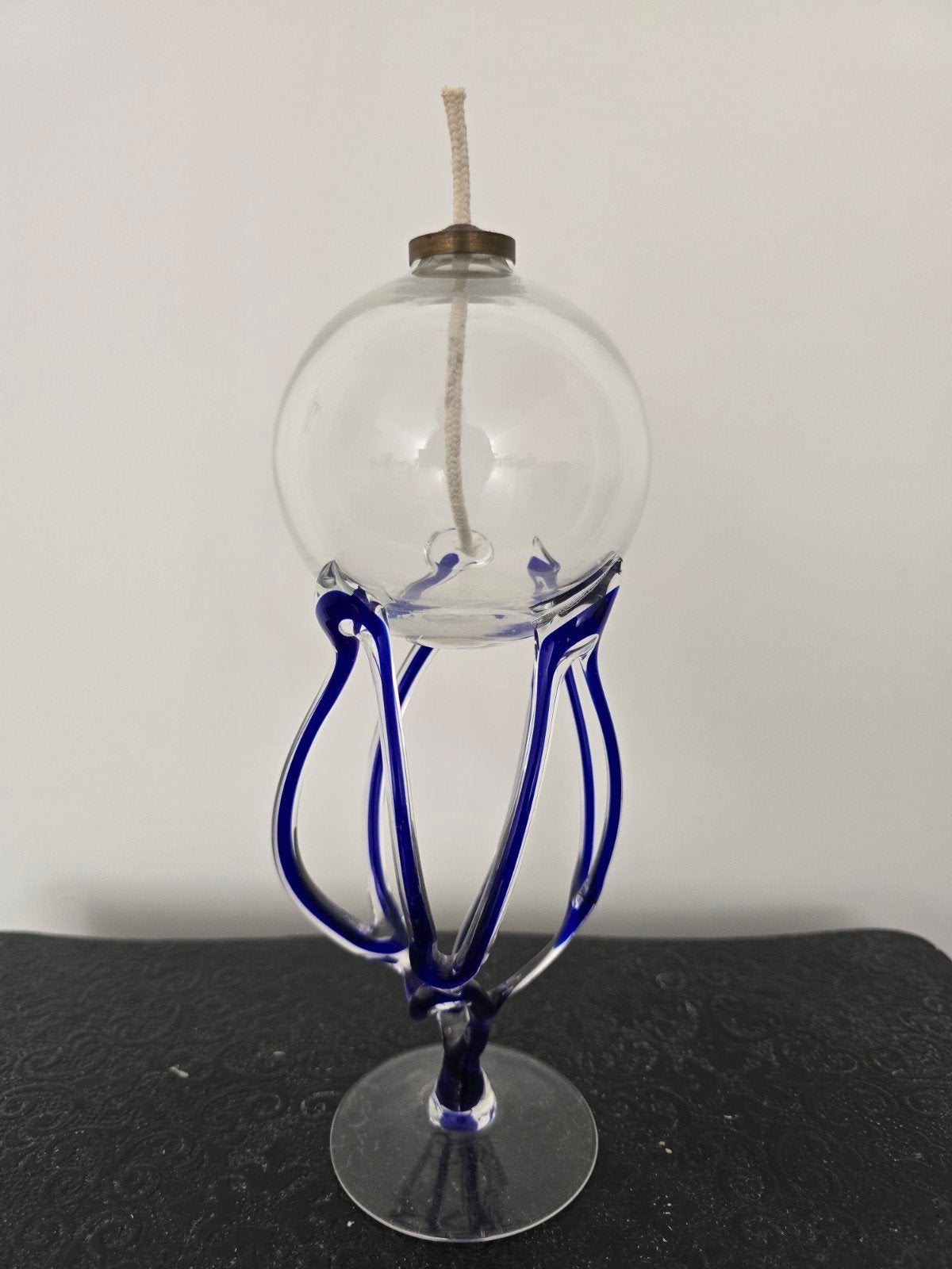 Prachtige Vintage Jozefina Krosno 'Medusa' Olielamp – Kobalt, Ophalen of Verzenden
