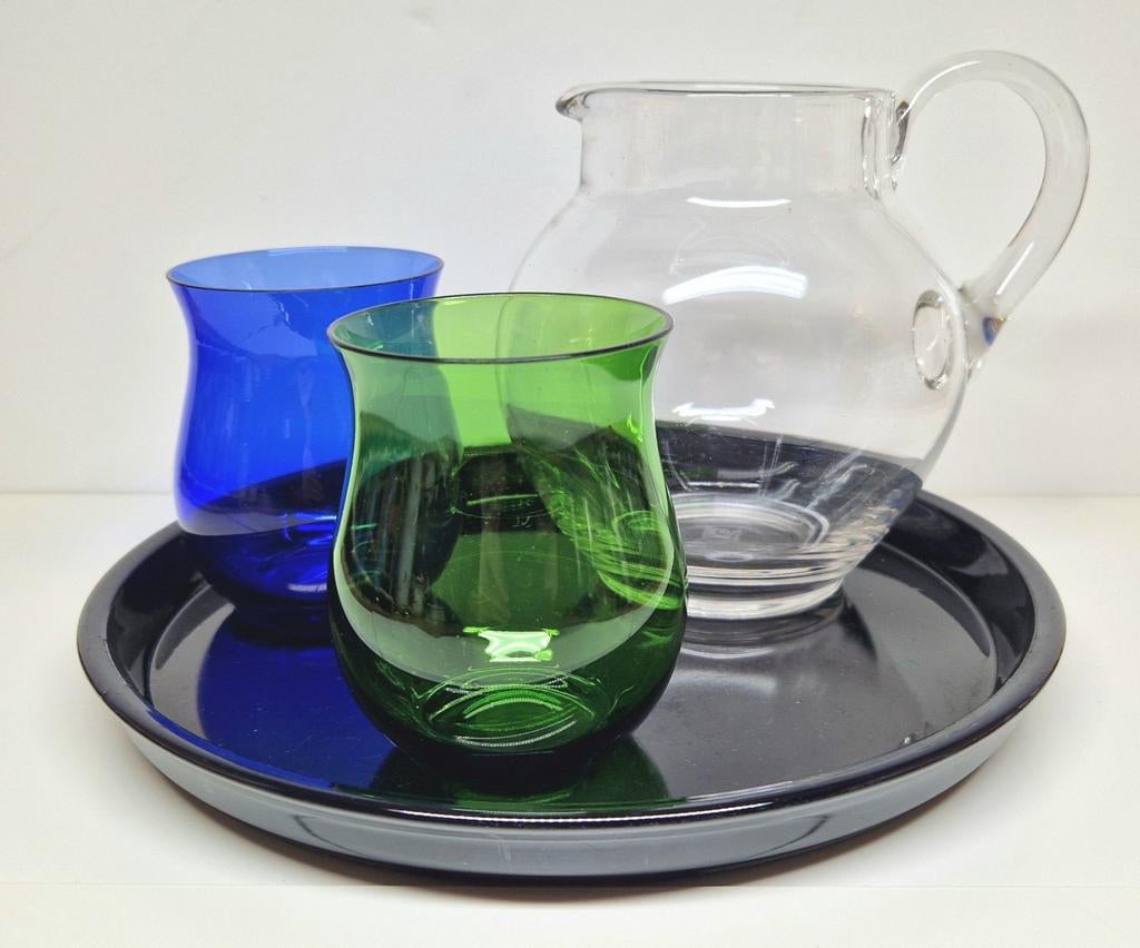 C. de Lorm Glasfabriek Leerdam meerkleurig waterstel 1920., Ophalen