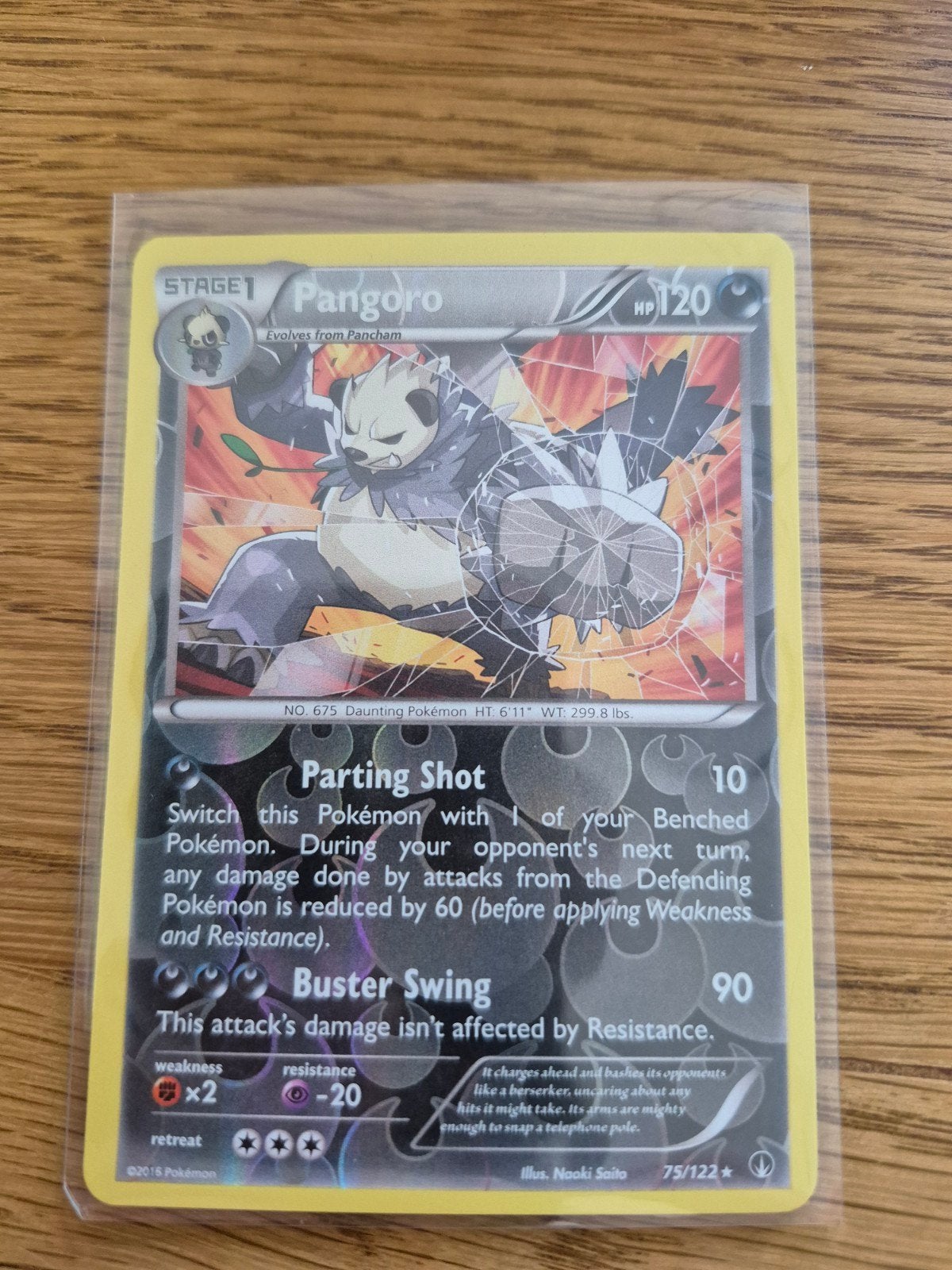 Pangoro 75/122 Reverse Holo, Ophalen of Verzenden, Zo goed als nieuw, Losse kaart, Foil