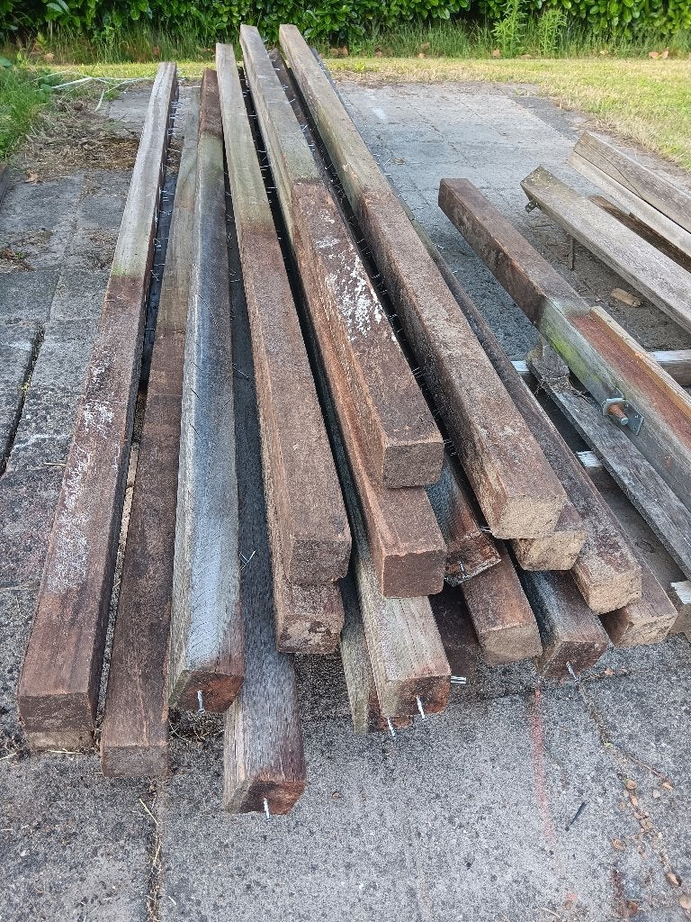 Hardhouten palen balken, Ophalen, Gebruikt, Hardhout, 250 cm of meer