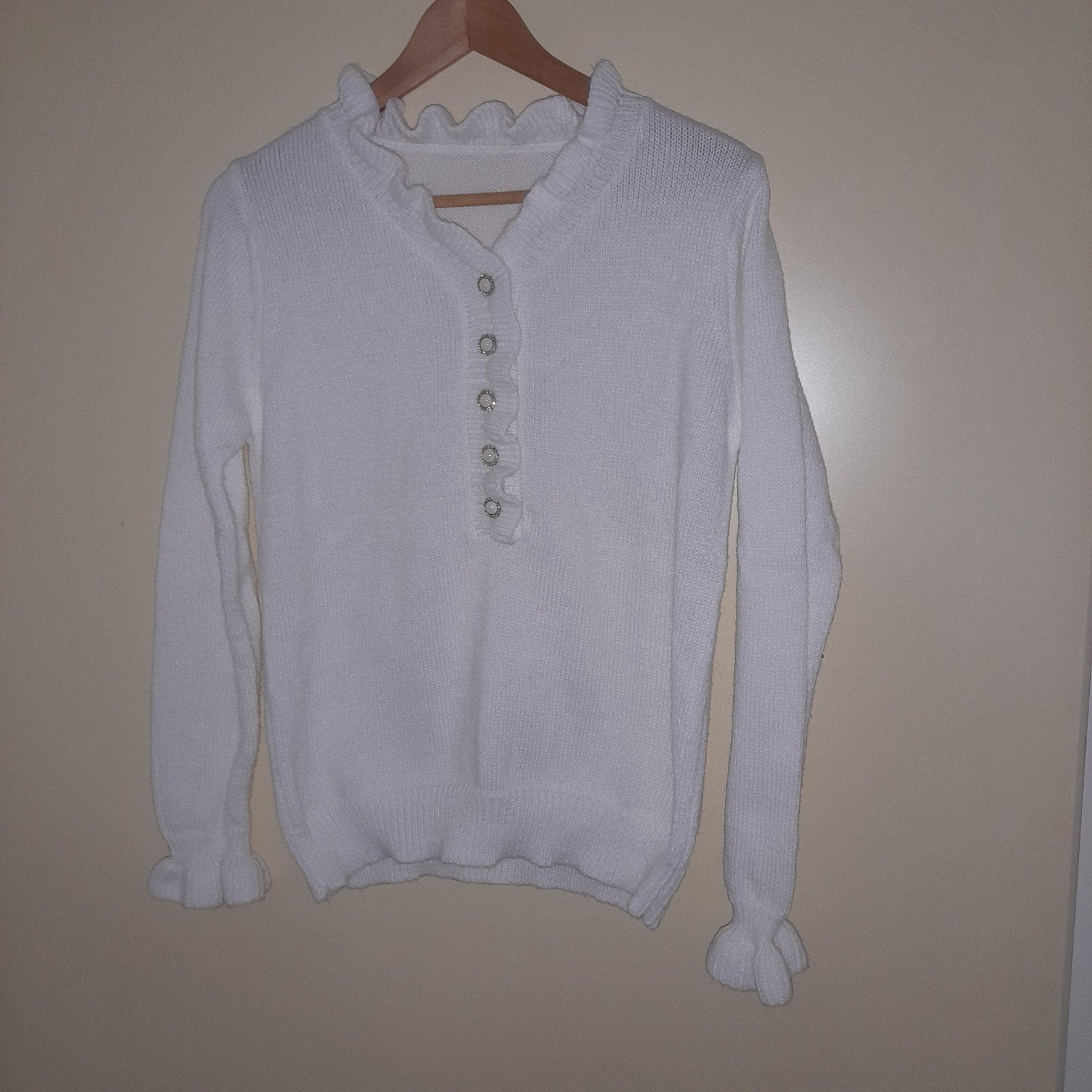 Leuke witte trui maat S/M Zgan!, Ophalen of Verzenden, Zo goed als nieuw, Wit