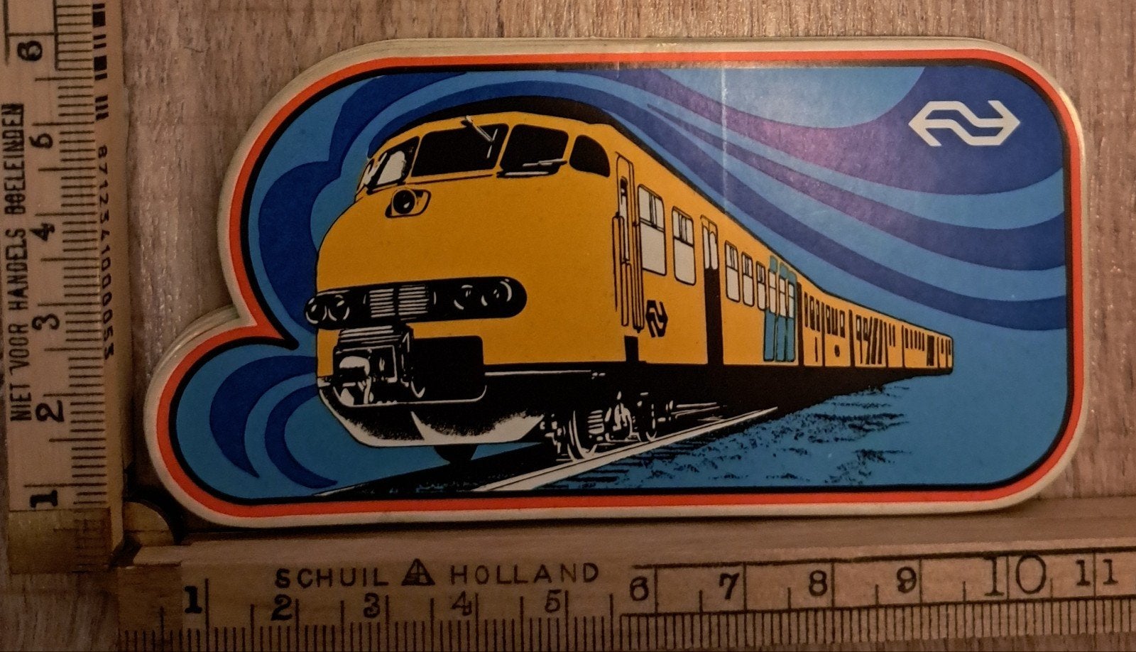 Vintage sticker Getekende trein NS  Nederlandse Spoorwegen, Ophalen of Verzenden, Zo goed als nieuw, Overige typen