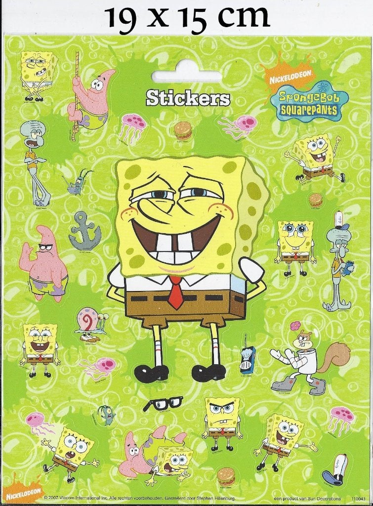 St28 stickervel sponge bob, Verzamelen, Ophalen of Verzenden, Zo goed als nieuw, Bedrijf of Vereniging