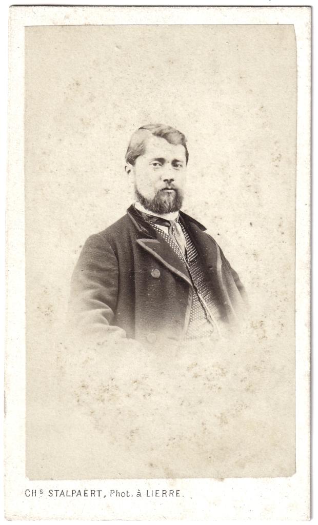 CDV dun karton Portret Man Baard Foto Stalpaert Lierre Lier, Gebruikt, Foto, Voor 1940, Buitenland