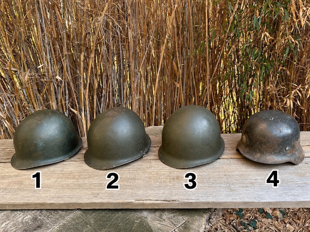 Duitse en Amerikaanse helm WO2, Ophalen of Verzenden, Duitsland, Helm of Baret
