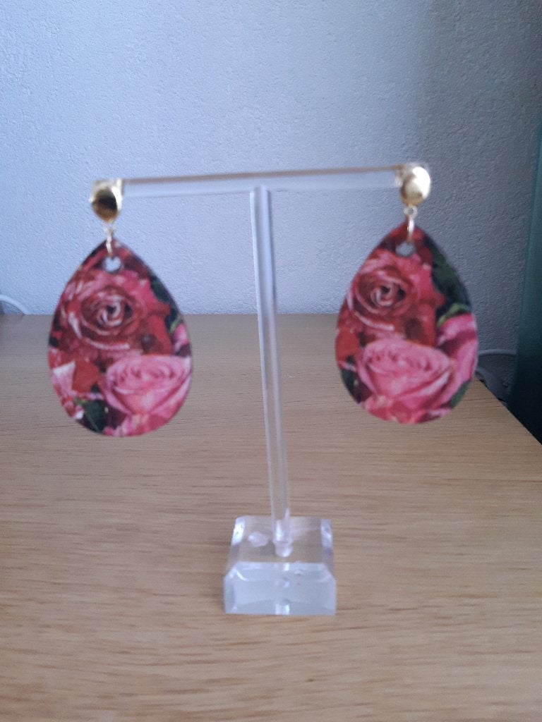 Rozen oorbellen, Overige materialen, Hangers, Nieuw, Ophalen of Verzenden