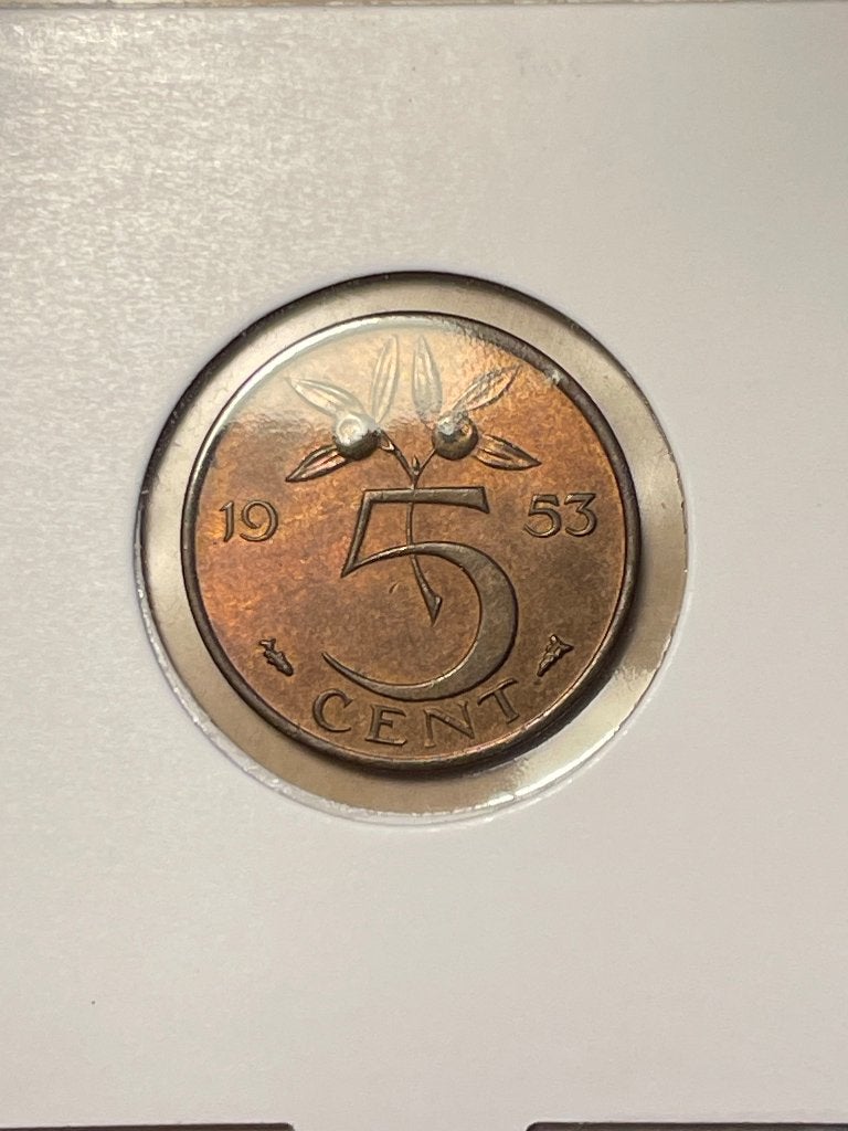 5 cent 1953 UNC/FDC, Verzenden, Koningin Juliana, 1 cent
