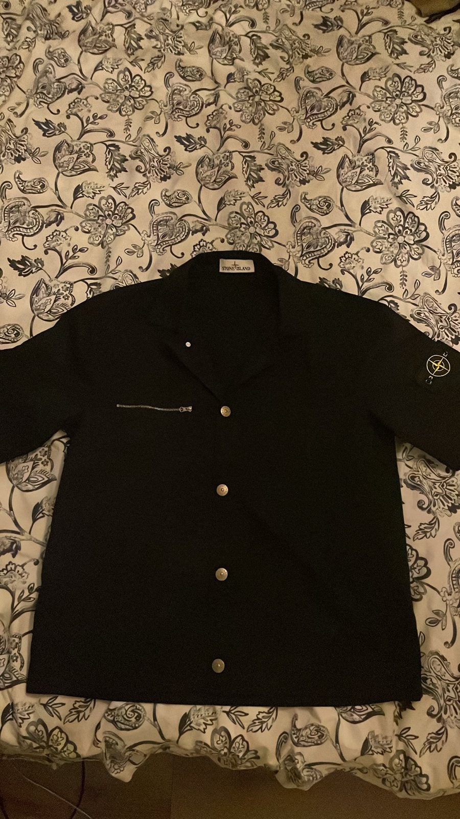 Stone Island blouse - Maat L, Kleding | Heren, Overhemden, Ophalen of Verzenden, Zo goed als nieuw, Zwart, Halswijdte 41/42 (L)