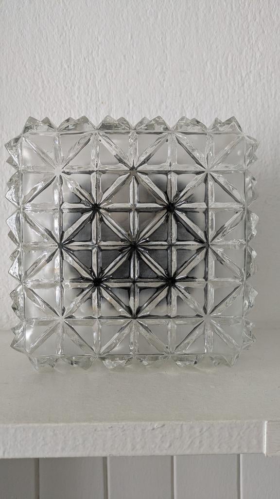 Franse Retro Vintage glazen plafondlamp muurlamp sterren, Ophalen of Verzenden, Glas