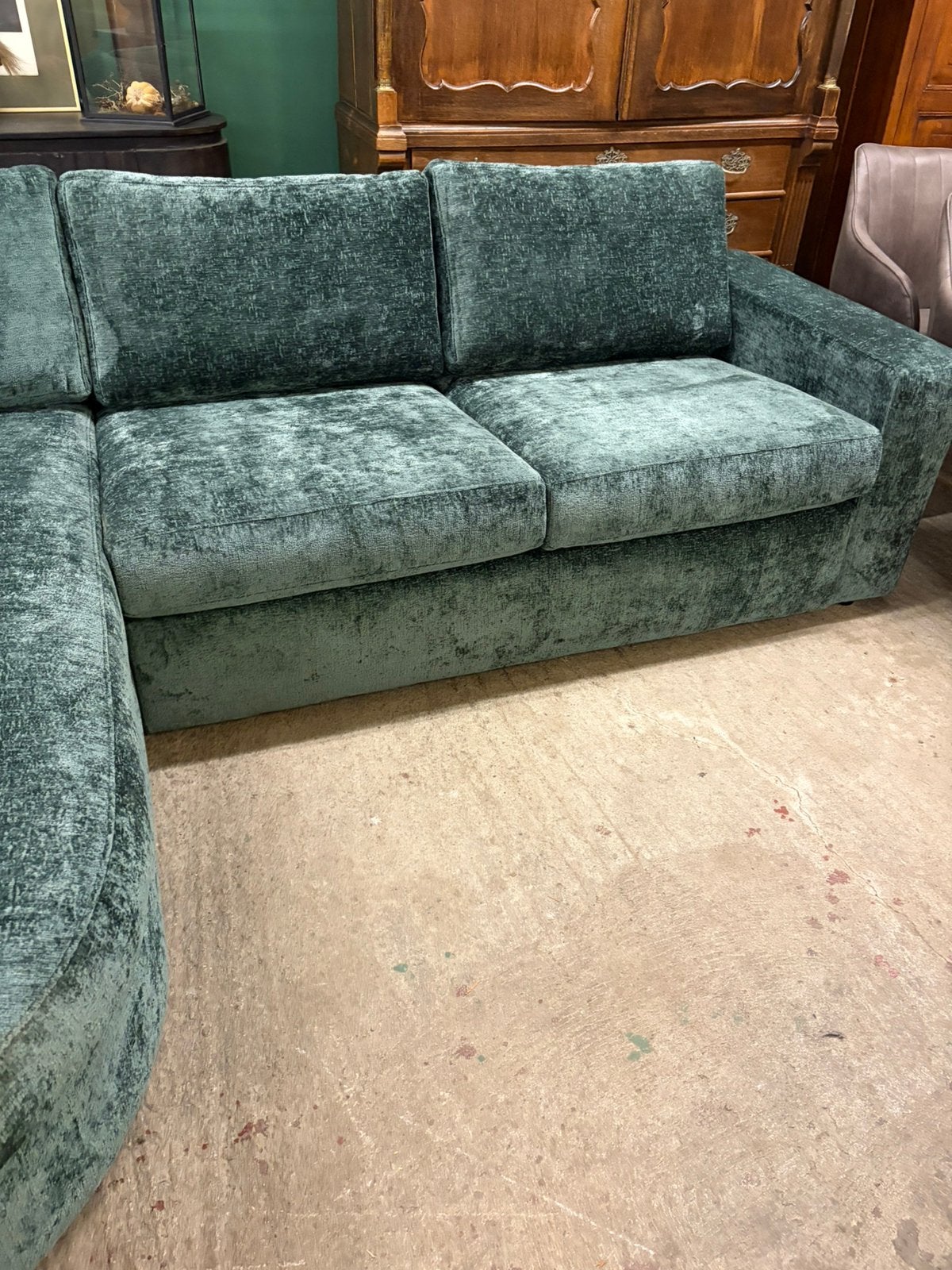 Nieuw Mysofa Alma hoekbank groen 2,5zits met afgeronde divan, Ophalen