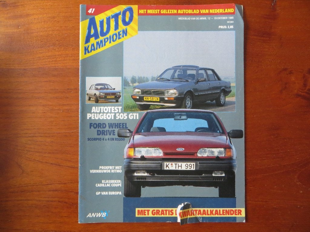 Autokampioen 41 1985 Peugeot 505 GTI, Ford Scorpio 4x4, Ophalen of Verzenden, Zo goed als nieuw, Peugeot