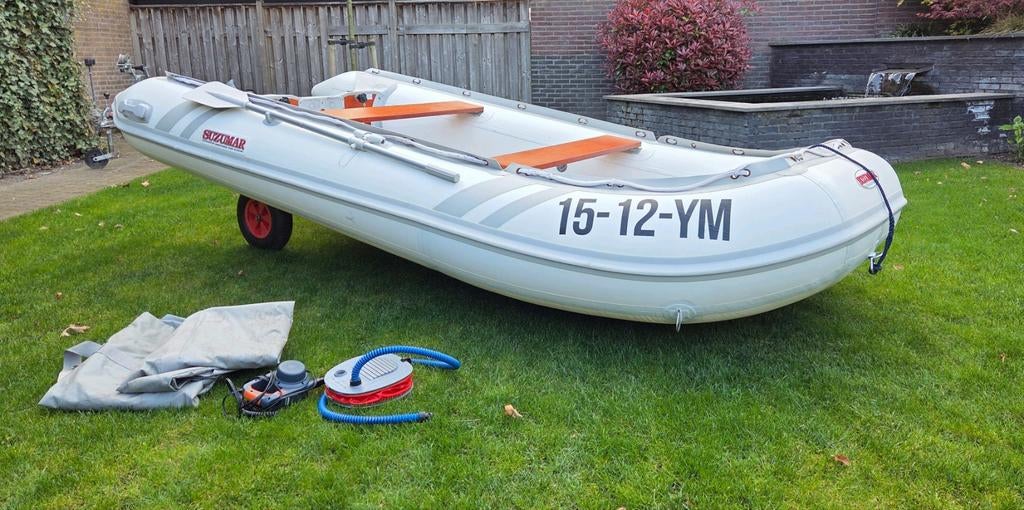 Rubberboot Suzumar DS390Alu + Suzuki 15PK 4-takt, Watersport en Boten, Aluminium, Gebruikt, Benzine, Minder dan 70 pk