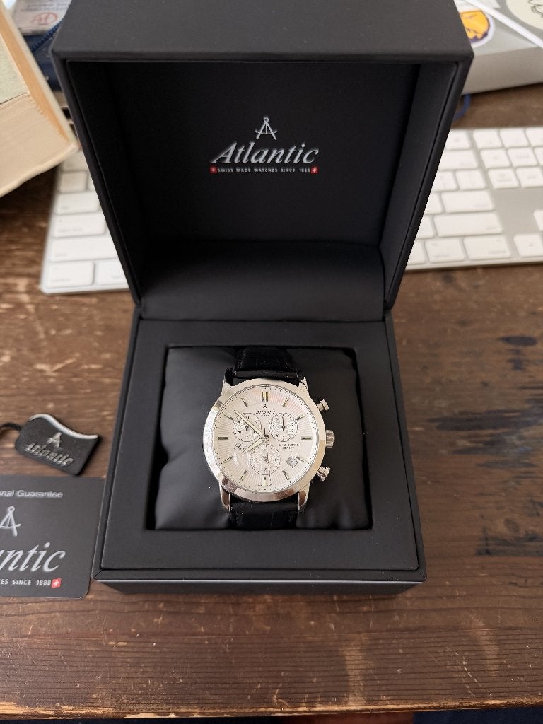 Horloge Atlantic Sealine Chronograph 44mm, Staal, Staal, Polshorloge, Nieuw