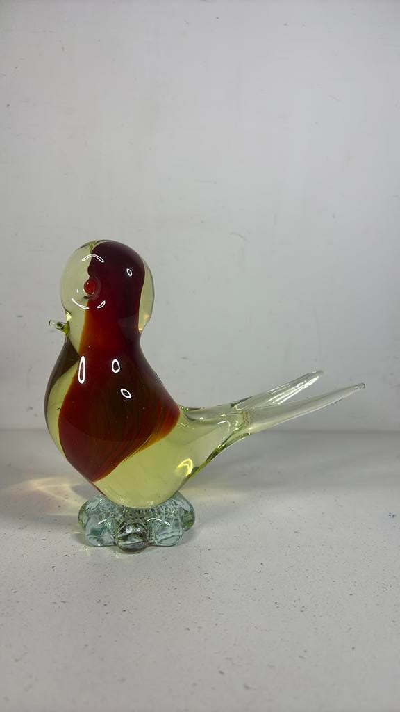 Murano groen glazen vogel - uranium, Verzenden