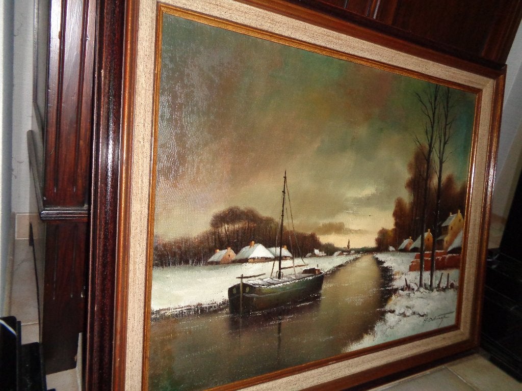 *H. Debeuf -Mooie grote schilderij -Vermeld in PIRON, BAS..., Ophalen, Origineel werk