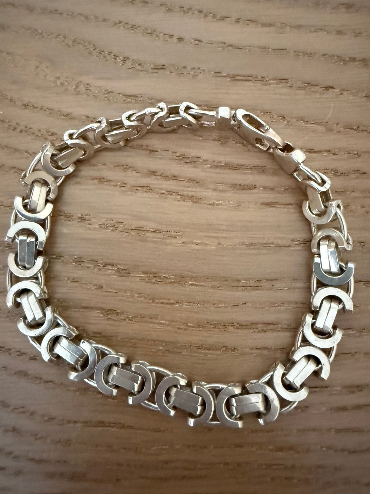 Zilveren heren armband - Koningsschakel, Ophalen of Verzenden, Gebruikt, Zilver