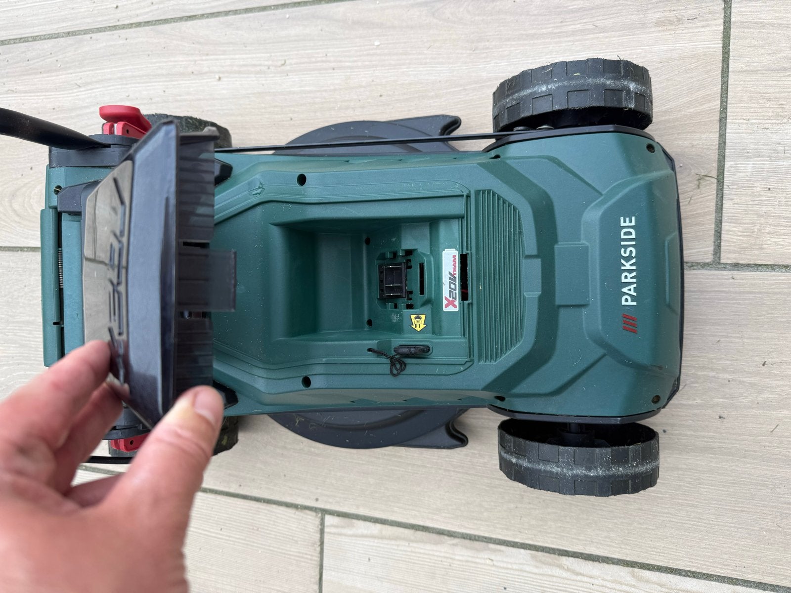 Parkside Accu-grasmaaier 20V (zonder accu), Tuin en Terras, Grasmaaiers, Ophalen, Gebruikt, Accu-grasmaaier