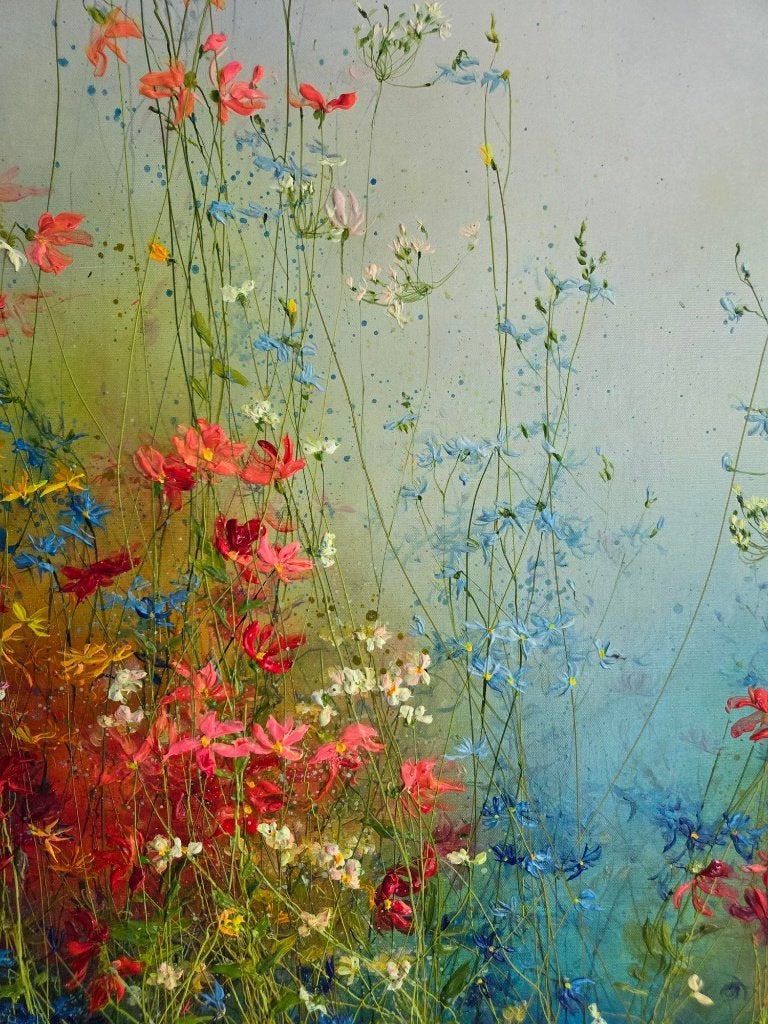 Origineel Bloemenschilderij Yulia Muravyeva - Breeze-50x70cm, Ophalen, Acrylverf, Overige materialen, Gelimiteerde oplage