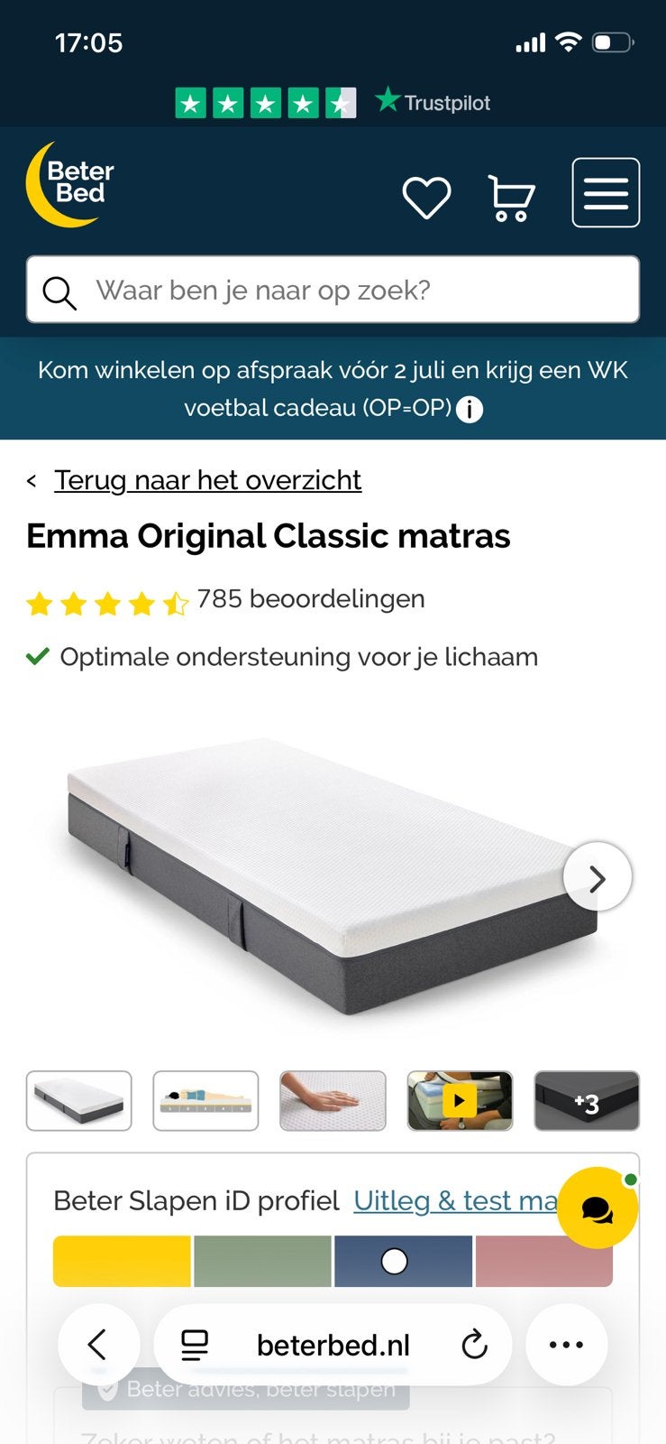 Emma matras 180x200 zgan, Huis en Inrichting, Slaapkamer | Matrassen en Bedbodems, Ophalen, Tweepersoons, Zo goed als nieuw, Matras